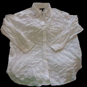 Banana Republic Classic White Striped Dress Shirt